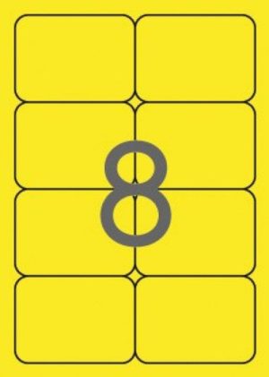 C/100 HOJAS ETIQUETAS FT/IM 99,1X67,7 AMARILLO CANTOS ROMOS