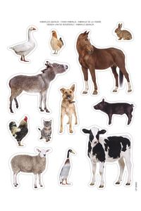 BOLSA 2 HOJAS GOMETS ANIMALES DE LA GRANJA REMOVIBLES