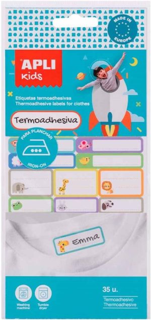 BLISTER 35 ETIQUETAS TERMOADHESIVAS VARIOS TAMAÑOS