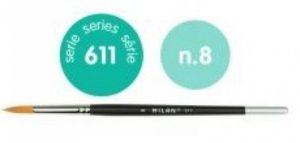 PAQ/6 PINCEL SINTETICO REDONDO Nº 8 SERIE 611 MANGO CORTO