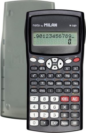 Calculadora científica m240 color negro y funda gris 240 funciones Milán