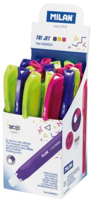 Exp 21 portagomas automáticos tri jet eraser serie acid