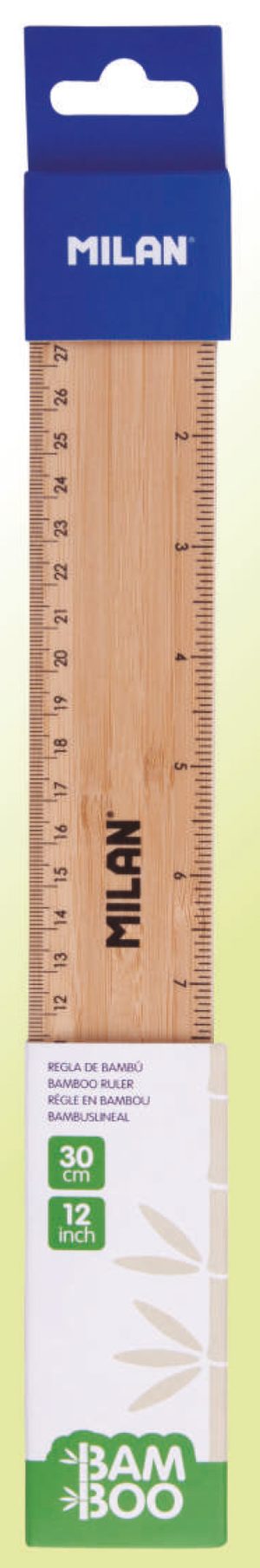 Regla gruesa 30 cm de bambú