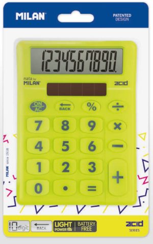BLISTER CALCULADORA SOBREMESA 10 DIGITOS ACID AMARILLO