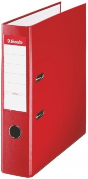 Archivador palanca folio lomo 75mm cartón forrado plastico color rojo