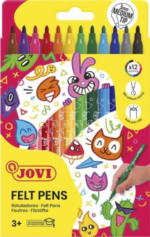 Estuche 12 rotuladores jovi punta fina