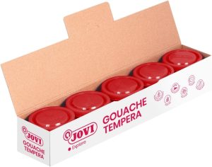 C/5 botes tempera rojo bermellon 35ml jovi