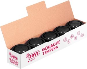 C/5 botes tempera negra 35ml jovi