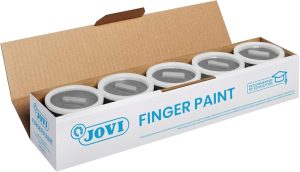 ESTUCHE 5 BOTES PINTURA DEDOS JOVI 125ML NEGRO