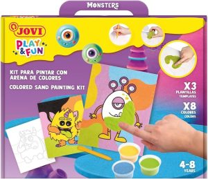 Kit pinta con arena de colores monstruos divertidos play &fun