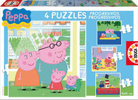 Peppa pig puzzle progresivo 6,9,12,16 piezas