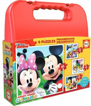 Mickey Mouse 4 puzzles progresivos 12-16-20-25 piezas