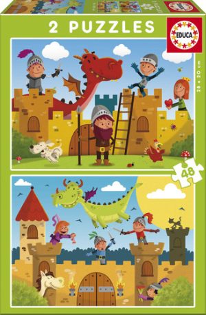 Dragones y caballeros 2 puzzles 48 piezas