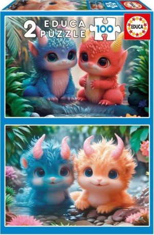 PUZZLE 2X100 PIEZAS MONSTRUOS ADORABLES