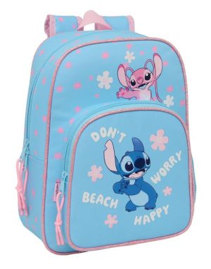 MOCHILA INFANTIL ADAPT.CARRO STITCH HAPPY 26x34x11cm