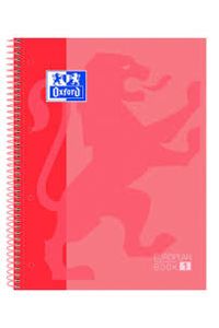 Paq/5 cuaderno espiral europeanbook1 melocotón a4 80h 90g. cuadricula 5x5mm microperforado