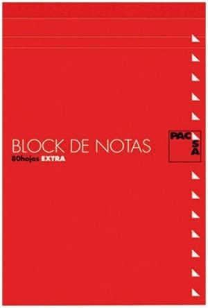 Paq/10 bloc notas con tapa 4º 80h 60gr liso