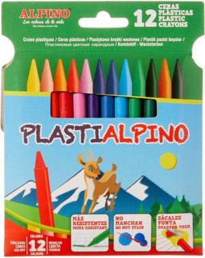 ESTUCHE 12 CERAS PLASTIALPINO DURAS SURTIDAS