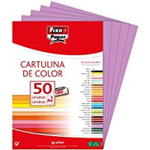 Paq/50 cartulinas fixo a4 180g. lila