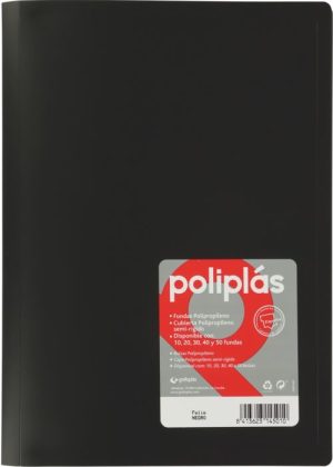 CARPETA Fº 50 FUNDAS SOLDADAS OPACAS NEGRO POLIPLAS