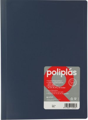 CARPETA Fº 50 FUNDAS SOLDADAS OPACAS AZUL POLIPLAS