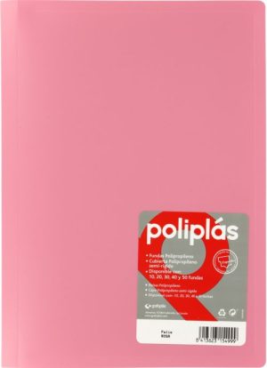 CARPETA Fº 10 FUNDAS SOLDADAS OPACAS ROSA POLIPLAS
