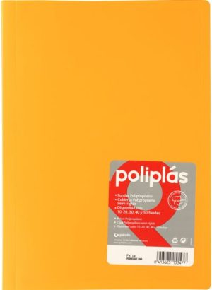 CARPETA Fº 40 FUNDAS SOLDADAS OPACAS MANDARINA POLIPLAS