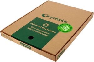 C/100 fundas a4 multitaladro pp piel de naranja 80 micras 90% recicladas