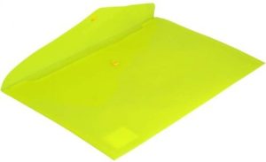 PAQ/12 CARPETA SOBRE Fº CIERRE BROCHE PP AMARILLO FLUOR GRA