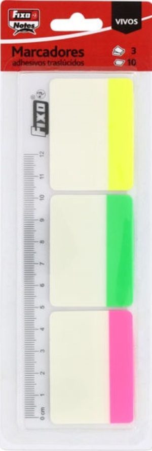 Blister marcadores autoadhesivos translucidos 38x50 con regla