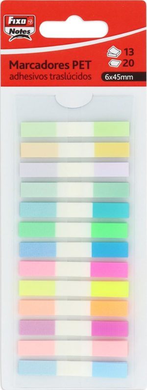 BLISTER 13 MARCADORES AUTOADHESIVOS TRANSLUCIDOS 6X45