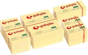 Pack 12 bloc notas adhesivas 40x50mm amarillas grafoplas