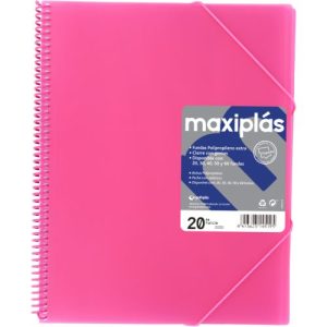 CARPETAS A4 20 FUNDAS A4 ESPIRAL MAXIPLAS FUCSIA