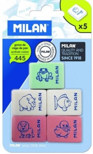 BLISTER 5 GOMAS CON DIBUJOS INFANTILES 445