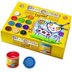 Estuche 12 tempera liquida playcolor 40ml. colores surtidos con pincel