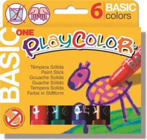 ESTUCHE 6 COLORES PLAYCOLOR 40G TEMPERA SOLIDA