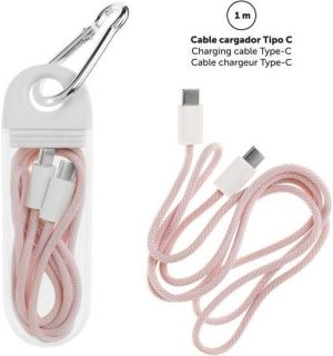 CABLES CARGADOR TIPO C COLOR ROSA PASTEL