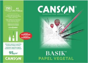 CAJA 250 HOJAS PAPEL VEGETAL A3 95G.