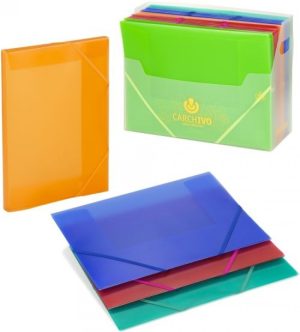 Exp 30 carpetas fº gomas solapas pp translucido surtidas