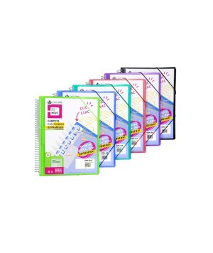 CARPETA 30 FUNDAS EXTRAIBLES A4 FUCSIA PORTADA CANGURO