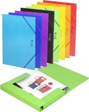 Paq/5 carpeta fº carton gomas y solapas negro luz