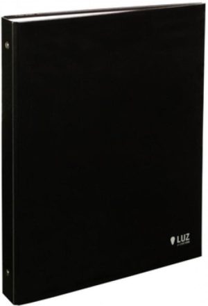 CARPETA A4 2 ANILLAS 25MM CARTON FORRADO NEGRO SERIE LUZ