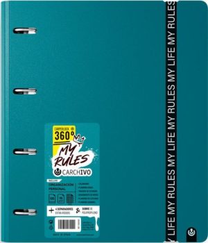 Carpeblock 360 foam my rules a4+ anillas 35mm con recambio cuad.5x5 y cierre de goma color deep green