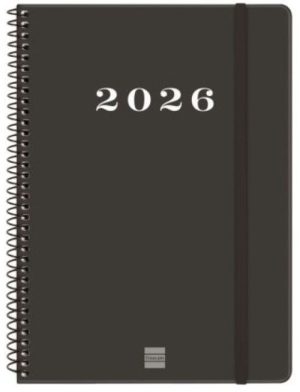 Agenda anual espiral 2026 my svh e10 15,5x21,2cm. negro