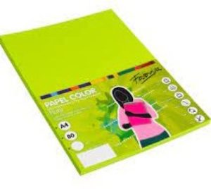 PAQUETE PAPEL A4 100H 80G COLOR VERDE FABRISA
