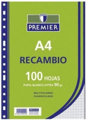 Recambio A4 100h 4 taladros 90g cuad.3x3 c/m PREMIER