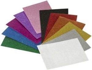 Pack 3 láminas goma eva color plata efecto purpurina 40x60