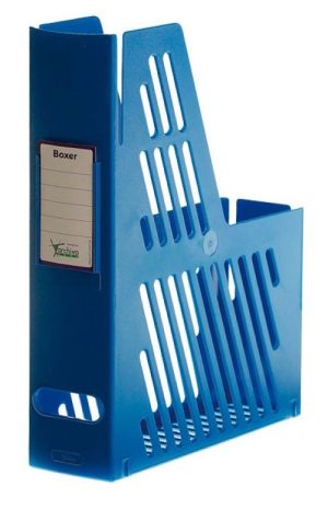 Revistero plastico color azul con identificador