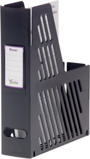 Revistero plastico color negro con identificador