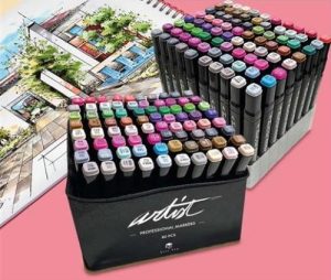 Estuche 80 rotuladores professional markers doble punta colores surtidos